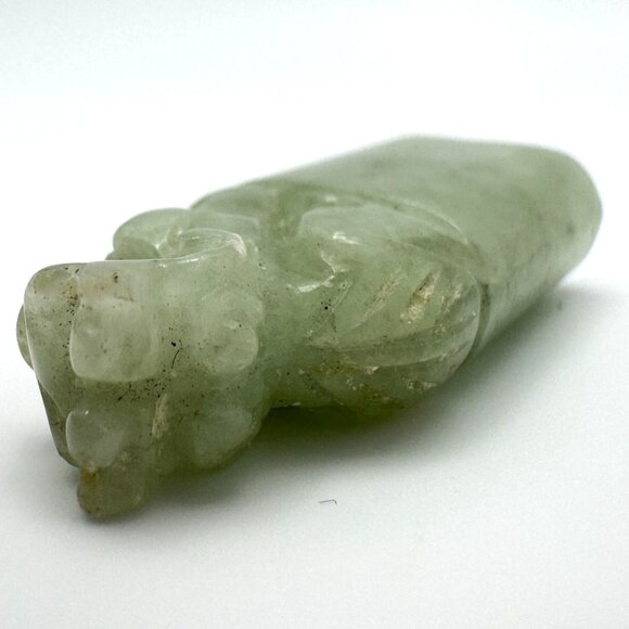 Jade Stone Seal Chop Carving of a Chinese Mythical Beast Foo Dog Vintage #5 - Picture 7 of 10